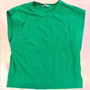 Bright Green Zara Tank Size L Boxy Fit
